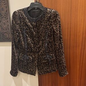 Leopard Print Elie Tahari Velvet Women's Jacket